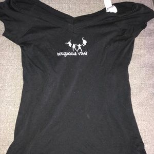 Hollywood vibe off shoulder shirt